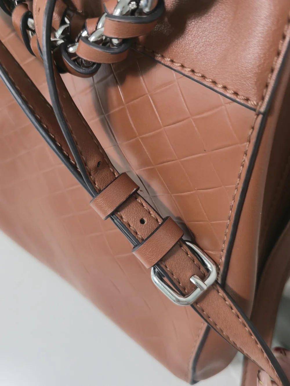 GUESS Women's Woven-Texture Tote in Cognac